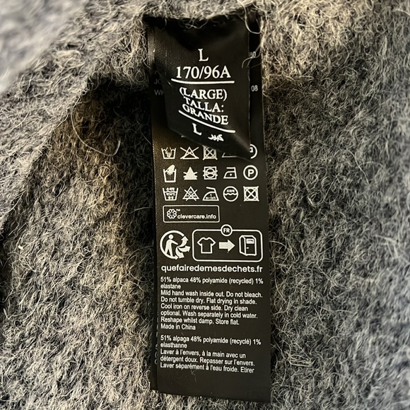 All Saints large Josephine Jumper Gray cropped turtleneck sweater - Picture 4 of 5